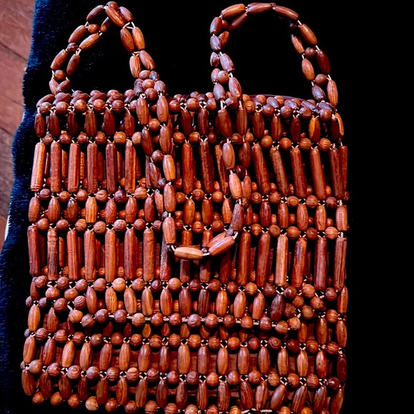 KoreanWooden bead hand bag - Picture 1 of 2